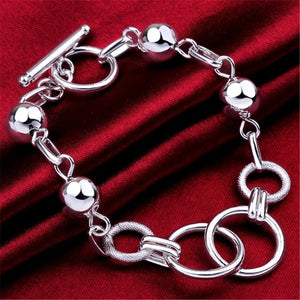 925 Sterling Silver Beads Circle Bracelet for Woman