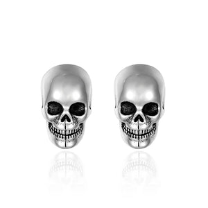 Skull Stud Earrings Punk Hip-Hop Jewelry Halloween Stainless Steel Piercings