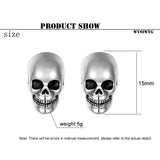 Skull Stud Earrings Punk Hip-Hop Jewelry Halloween Stainless Steel Piercings