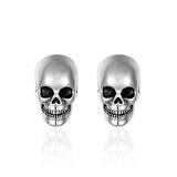 Skull Stud Earrings Punk Hip-Hop Jewelry Halloween Stainless Steel Piercings