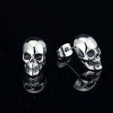 Skull Stud Earrings Punk Hip-Hop Jewelry Halloween Stainless Steel Piercings