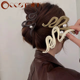Geometric Wave Claw Clips for Thick Hair
