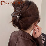 Geometric Wave Claw Clips for Thick Hair