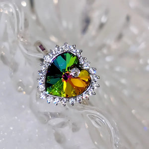 Heart Rings with Austrian Crystal for Women Girls