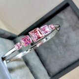 Crystal Square Bangle Bracelet for Women - Wedding Bridal Gift