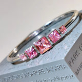Crystal Square Bangle Bracelet for Women - Wedding Bridal Gift