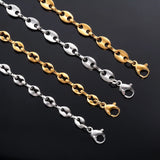 Stainless Steel Pig Nose Necklace Coffee Bean Chain