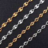 Stainless Steel Pig Nose Necklace Coffee Bean Chain