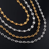 Stainless Steel Pig Nose Necklace Coffee Bean Chain