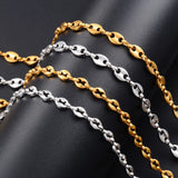 Stainless Steel Pig Nose Necklace Coffee Bean Chain