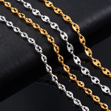 Stainless Steel Pig Nose Necklace Coffee Bean Chain