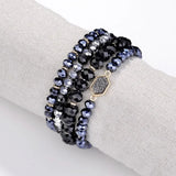 Beads Bracelet for Women Stone Glass Crystal Set Hand Jewelry Bangle
