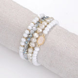 Beads Bracelet for Women Stone Glass Crystal Set Hand Jewelry Bangle