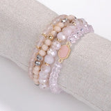 Beads Bracelet for Women Stone Glass Crystal Set Hand Jewelry Bangle