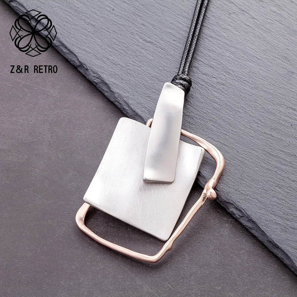 Silver Long Necklace for Women Chokers Pendants