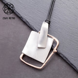 Silver Long Necklace for Women Chokers Pendants