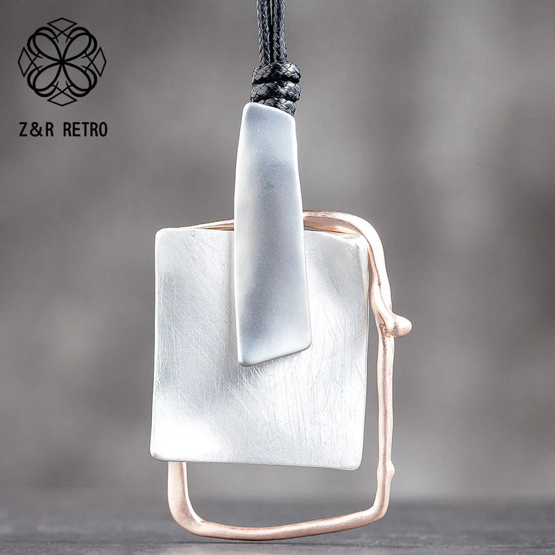 Silver Long Necklace for Women Chokers Pendants