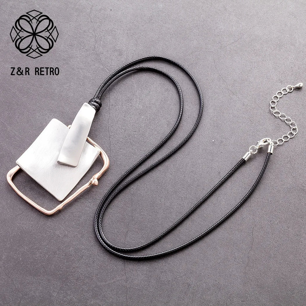Silver Long Necklace for Women Chokers Pendants