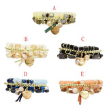 4-Piece Natural Stone Beaded Bracelet Set