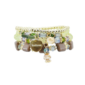 4-Piece Natural Stone Beaded Bracelet Set