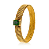 Waterproof Mesh Stainless Steel Bracelet Zircon Vintage Bangle
