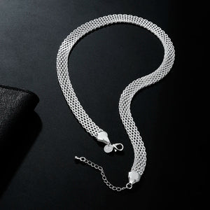 925 Silver Net Chain Necklace for Women