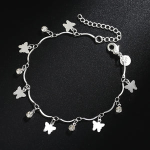 Pretty Butterfly Bracelet 925 Sterling Silver Zircon Wedding Party Jewelry