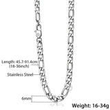 Stainless Steel Link Necklace for Men 6-9mm