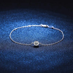 0.3ct D Moissanite Bubble Bracelet 925 Sterling Silver Charm Bracelet