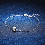 0.3ct D Moissanite Bubble Bracelet 925 Sterling Silver Charm Bracelet