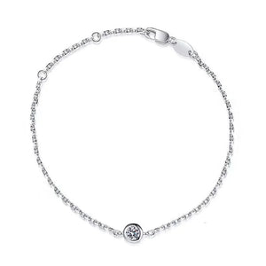 0.3ct D Moissanite Bubble Bracelet 925 Sterling Silver Charm Bracelet