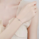 0.3ct D Moissanite Bubble Bracelet 925 Sterling Silver Charm Bracelet