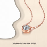 0.5-1ct Bubble Moissanite Diamond Necklace 925 Sterling Silver Clavicle Necklace