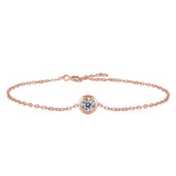 0.5ct Round Moissanite Bracelet 18K Plated 925 Silver Chain Gift