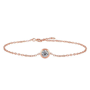 0.5ct Round Moissanite Bracelet 18K Plated 925 Silver Chain Gift