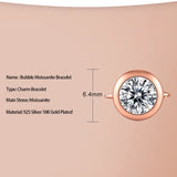 0.5ct Round Moissanite Bracelet 18K Plated 925 Silver Chain Gift