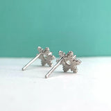 0.8ct Moissanite Snowflake Earrings in 925 Silver D Moissanita Diamond Studs