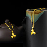 18K Yellow Pendant Necklace Chain for Women Party Fine Jewelry Christmas