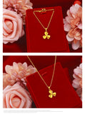 18K Yellow Pendant Necklace Chain for Women Party Fine Jewelry Christmas