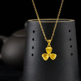 18K Yellow Pendant Necklace Chain for Women Party Fine Jewelry Christmas