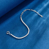 925 Silver Rainbow Zircon Tennis Chain Bracelet for Women