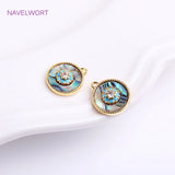 14K Gold Plated Evil Eye Zirconia Charm Pendant for Earring Making