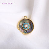 14K Gold Plated Evil Eye Zirconia Charm Pendant for Earring Making