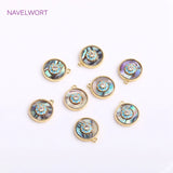 14K Gold Plated Evil Eye Zirconia Charm Pendant for Earring Making
