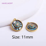 14K Gold Plated Evil Eye Zirconia Charm Pendant for Earring Making