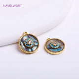 14K Gold Plated Evil Eye Zirconia Charm Pendant for Earring Making