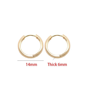 14K Plated Hoop Earrings for Women Round Circle Ring Earring