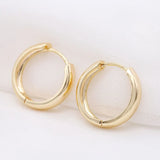 14K Plated Hoop Earrings for Women Round Circle Ring Earring