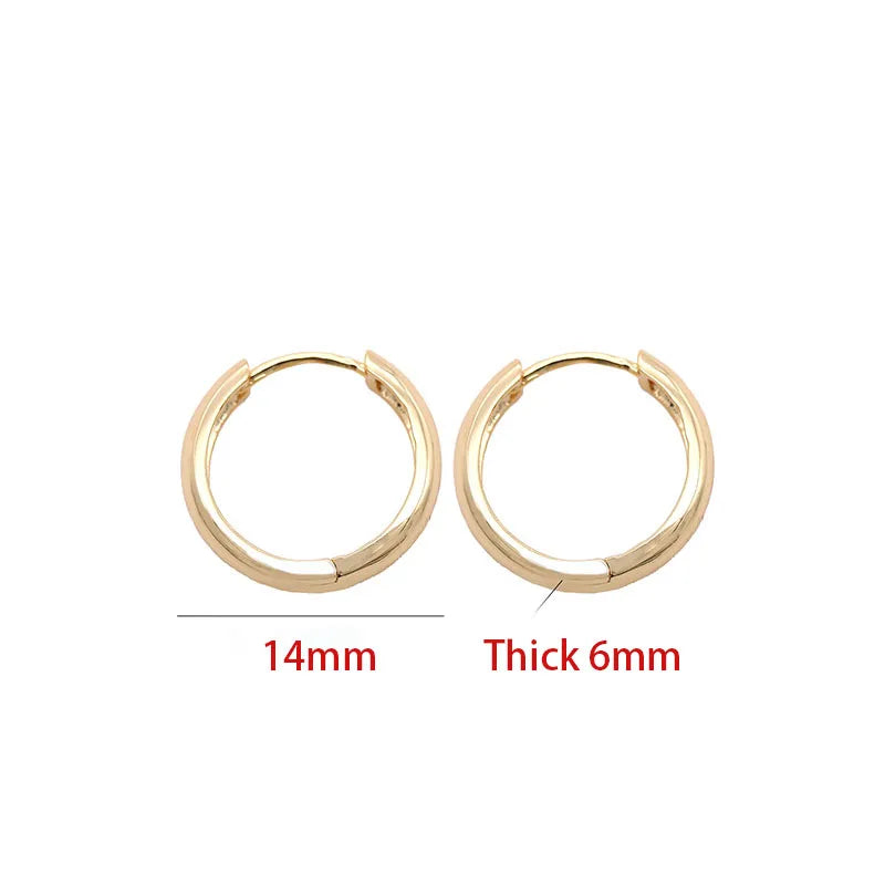14K Plated Hoop Earrings for Women Round Circle Ring Earring