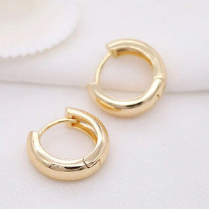 14K Plated Hoop Earrings for Women Round Circle Ring Earring